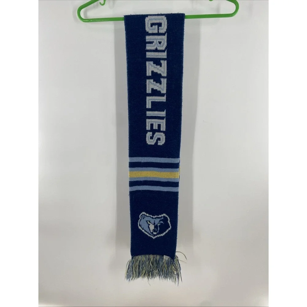 Memphis Grizzlies NBA Scarf Blue Yellow Black White Basketball Fan Gear